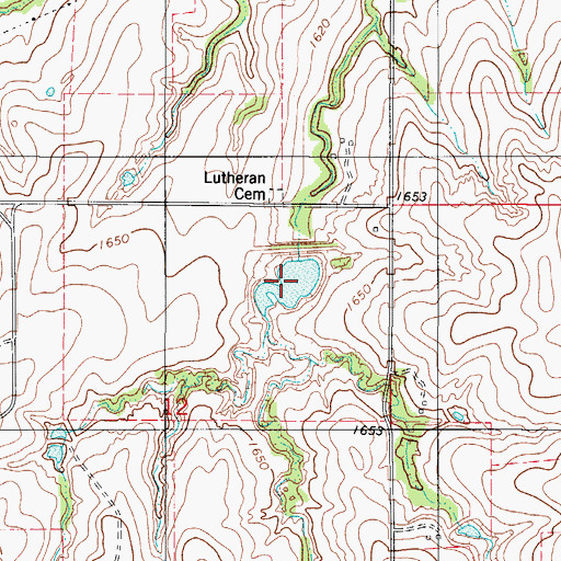 Topographic Map of South Clinton Laterals Site 4 Reservoir, OK