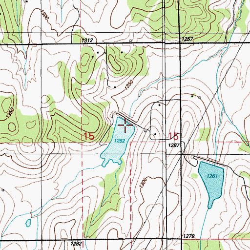 Topographic Map of Little Washita Creek Site 19 Dam, OK