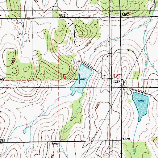 Topographic Map of Little Washita Creek Site 19 Reservoir, OK