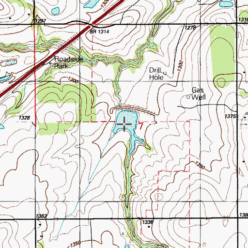 Topographic Map of Little Washita Creek Site 21 Reservoir, OK