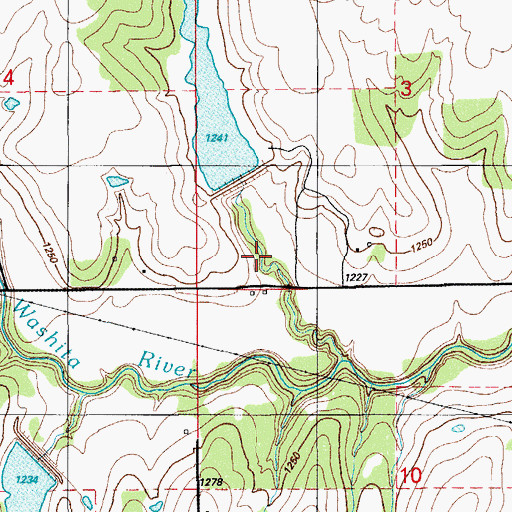 Topographic Map of Little Washita Creek Site 31 Dam, OK