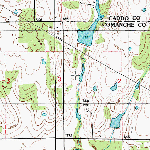 Topographic Map of Little Washita Creek Site 32 Dam, OK