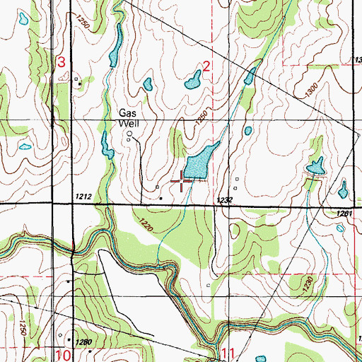Topographic Map of Little Washita Creek Site 33 Dam, OK