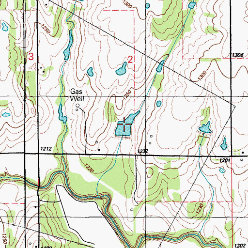 Topographic Map of Little Washita Creek Site 33 Reservoir, OK