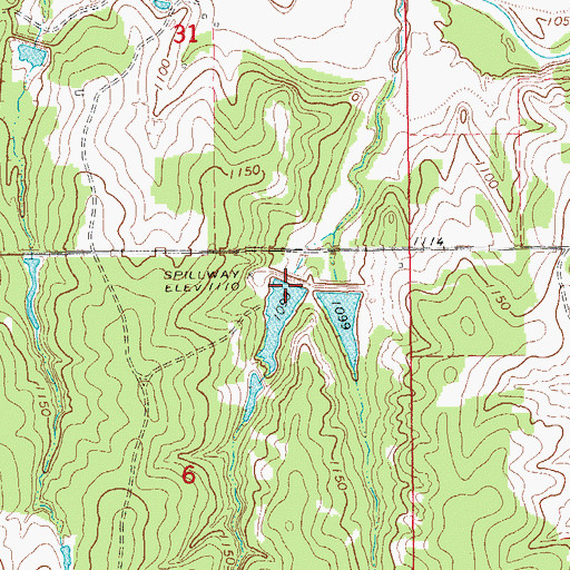 Topographic Map of Rush Creek Site 41 Reservoir, OK