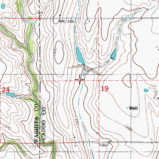 Topographic Map of Cowden Laterals Site 9 Dam, OK