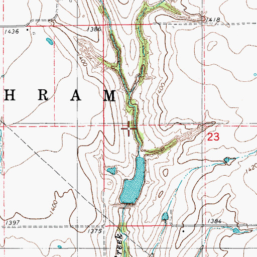 Topographic Map of Cowden Laterals Site 10 Dam, OK