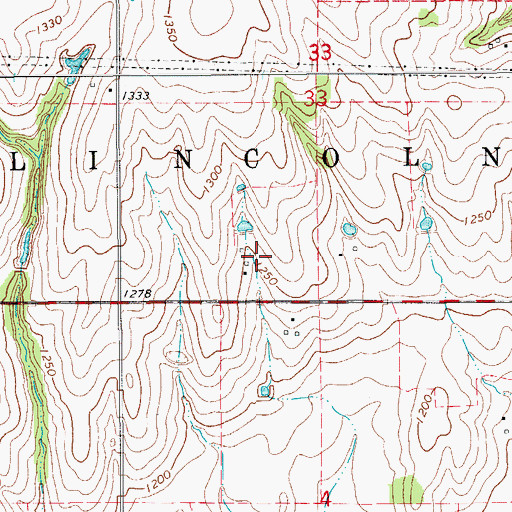 Topographic Map of Spring Creek Site 102 Dam, OK