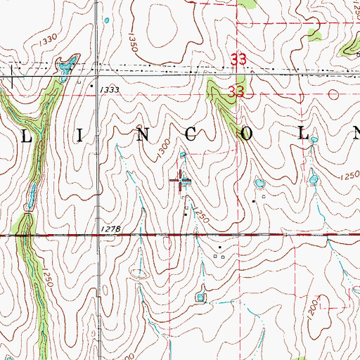 Topographic Map of Spring Creek Site 102 Reservoir, OK
