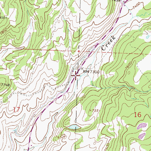 Topographic Map of Chair Creek, CO