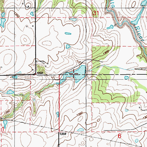 Topographic Map of Little Washita Creek Site 23 Reservoir, OK