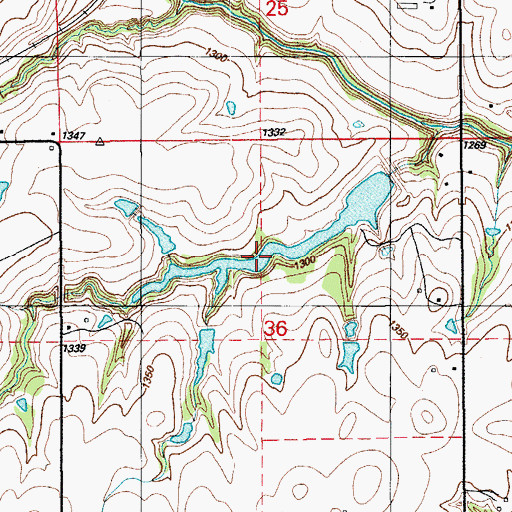 Topographic Map of Little Washita Creek Site 24 Reservoir, OK