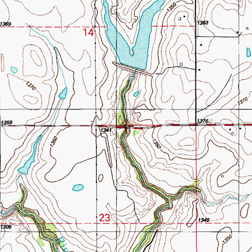 Topographic Map of Little Washita Creek Site 27 Dam, OK