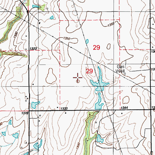 Topographic Map of Little Washita Creek Site 29 Reservoir, OK