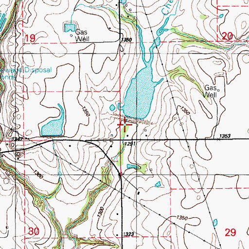Topographic Map of Little Washita Creek Site 49 Dam, OK