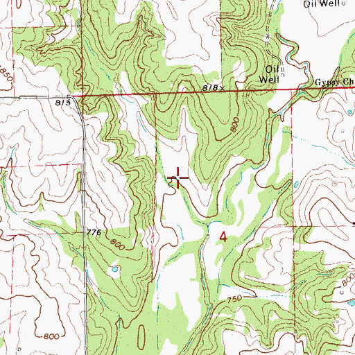 Topographic Map of Salt Camp Creek Site 4 Dam, OK