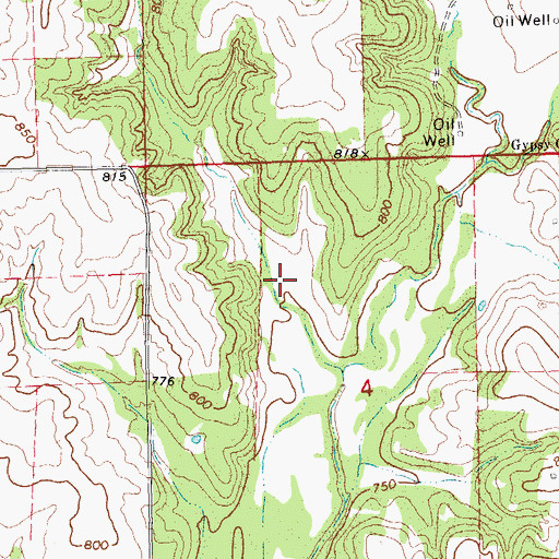Topographic Map of Salt Camp Creek Site 4 Reservoir, OK