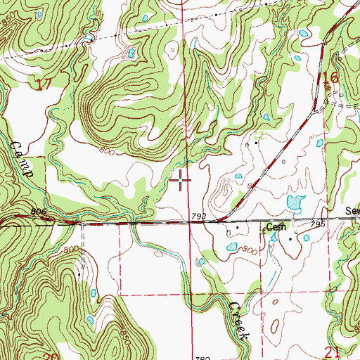 Topographic Map of Salt Camp Creek Site 10 Dam, OK