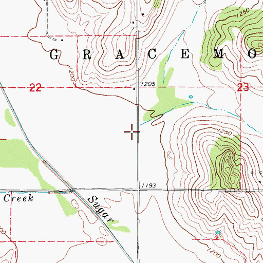 Topographic Map of Sugar Creek Site 40 Reservoir, OK