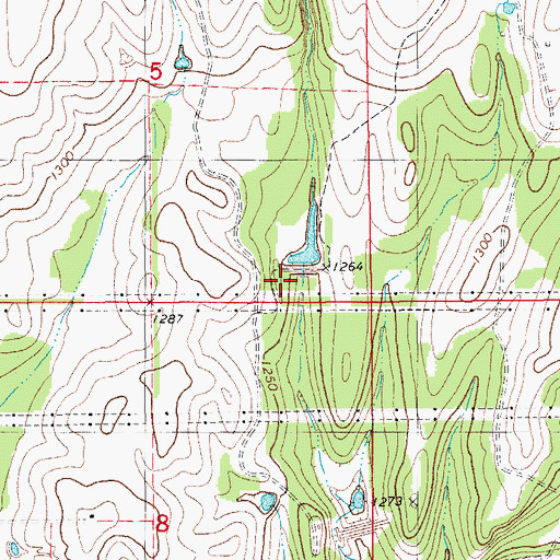 Topographic Map of Sugar Creek Site L46 Dam, OK