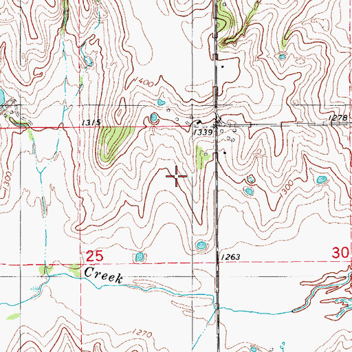 Topographic Map of Sugar Creek Site 101 Reservoir, OK