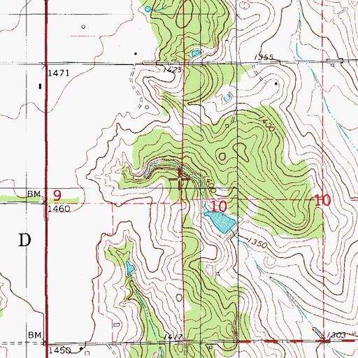 Topographic Map of Sugar Creek Site 105 Dam, OK