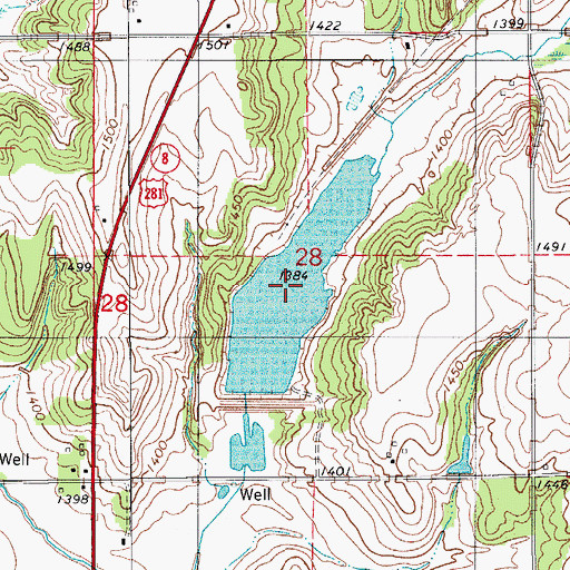 Topographic Map of Fast Runner Site 4 Reservoir, OK