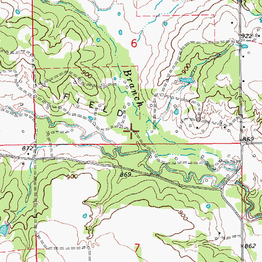 Topographic Map of Upper Bayou Site 10 Reservoir, OK