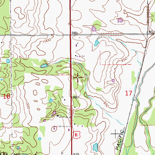 Topographic Map of Cow Creek Site 28 Dam, OK