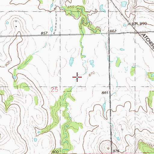 Topographic Map of Lower Black Bear Creek Site 26 Dam, OK