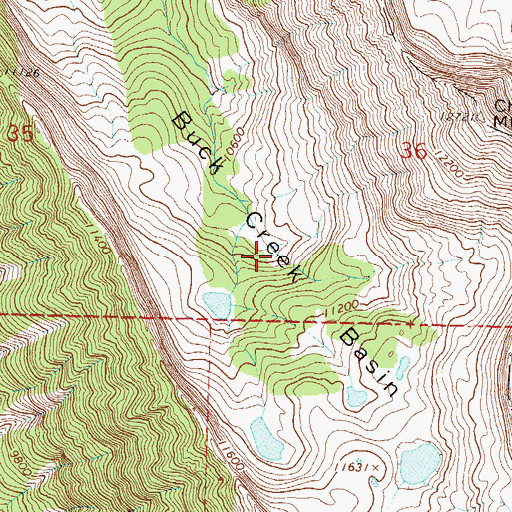 Topographic Map of Buck Creek Basin, CO