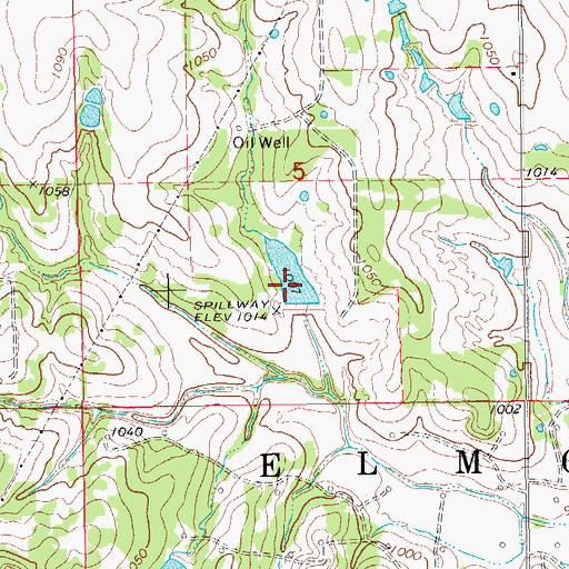 Topographic Map of Wildhorse Creek Site 227 Dam, OK