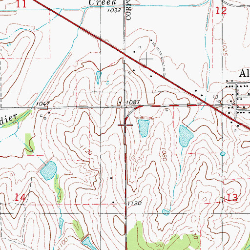 Topographic Map of Roaring Creek Site 107 Dam, OK