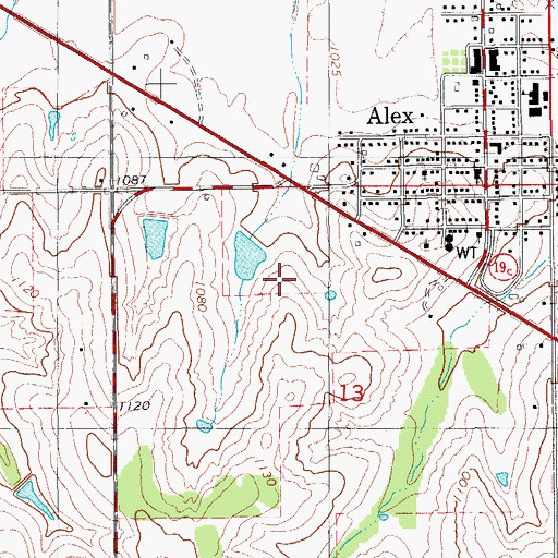 Topographic Map of Roaring Creek Site 106 Reservoir, OK