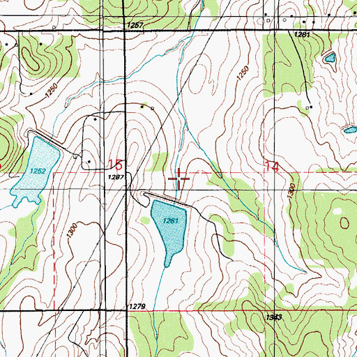 Topographic Map of Little Washita Site 50 Dam, OK