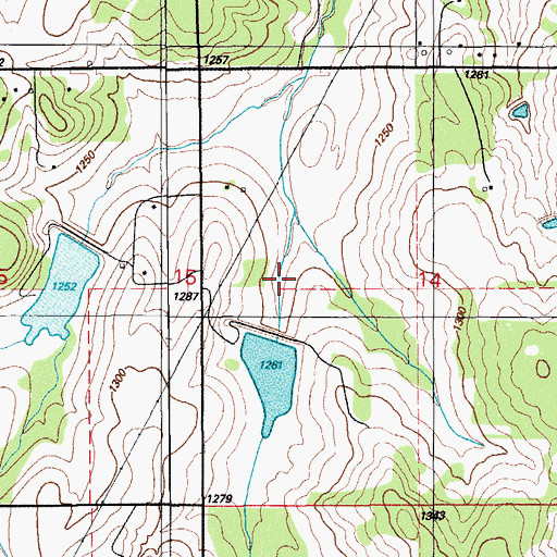 Topographic Map of Little Washita Site 50 Reservoir, OK