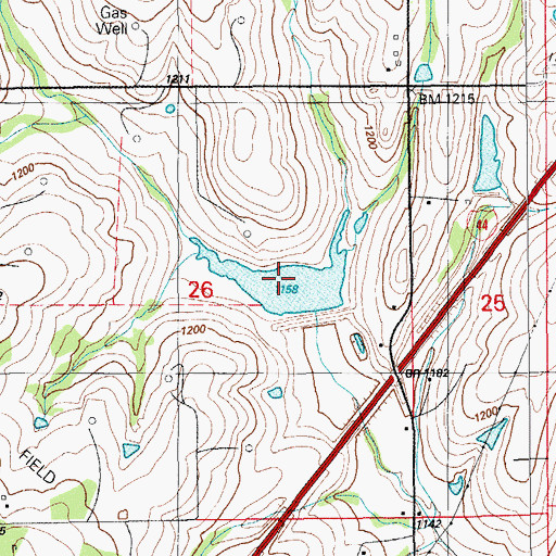 Topographic Map of Little Washita Site 44 Reservoir, OK