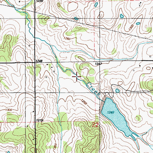 Topographic Map of Little Washita Site 14 Reservoir, OK