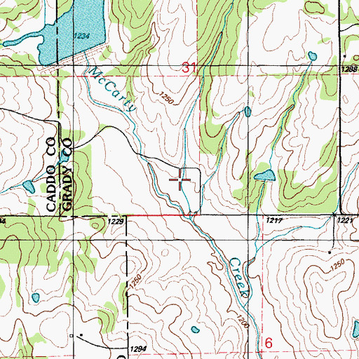 Topographic Map of Little Washita Site 34 Reservoir, OK