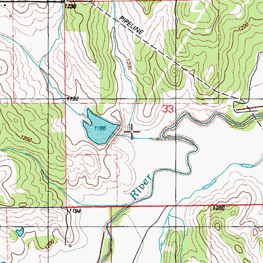 Topographic Map of Little Washita Site 35 Dam, OK