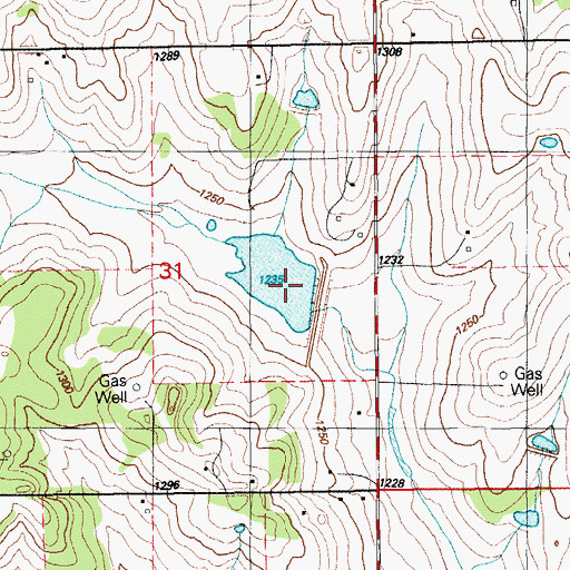 Topographic Map of Little Washita Site 39 Dam, OK