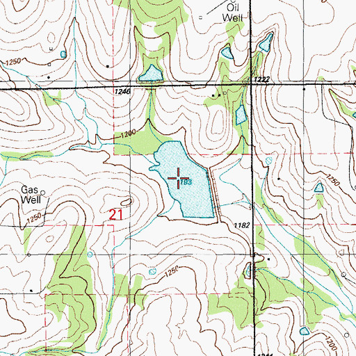 Topographic Map of Little Washita Site 36 Reservoir, OK