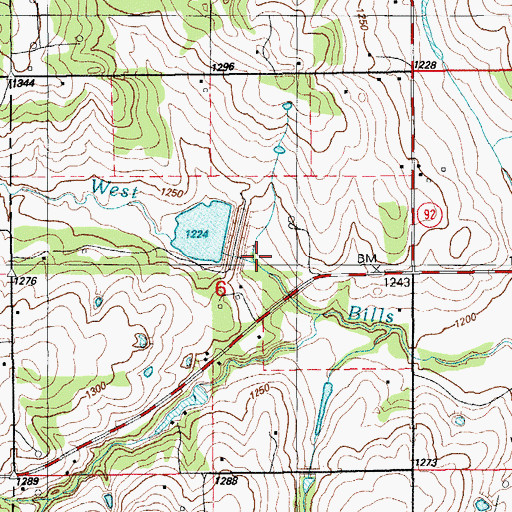 Topographic Map of Little Washita Site 38 Dam, OK