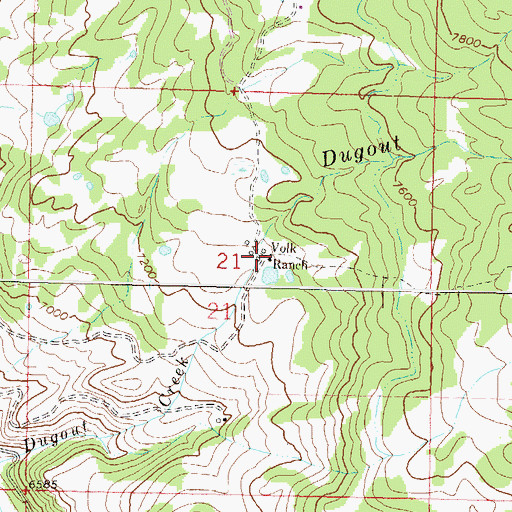 Topographic Map of Volk Ranch, CO
