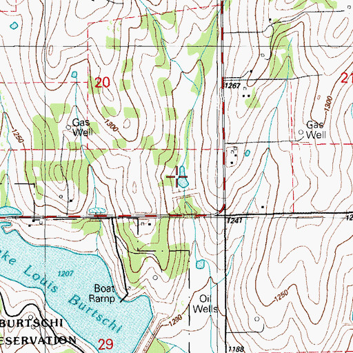 Topographic Map of Little Washita Site 41 Reservoir, OK