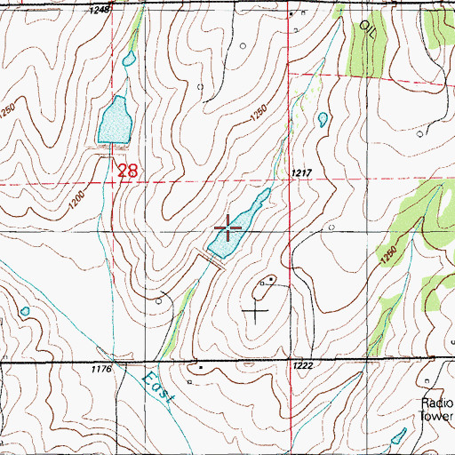 Topographic Map of Little Washita Site 43 Reservoir, OK