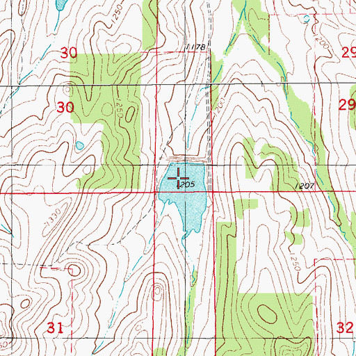 Topographic Map of Little Washita Site 9 Dam, OK