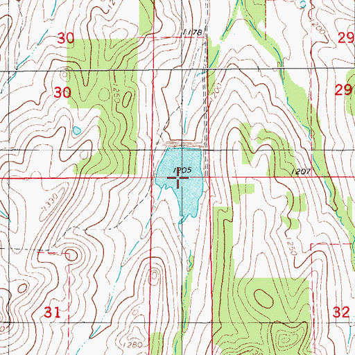 Topographic Map of Little Washita Site 9 Reservoir, OK