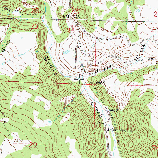 Topographic Map of Dugout Creek, CO