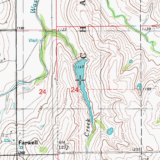 Topographic Map of Little Washita Site 11 Reservoir, OK